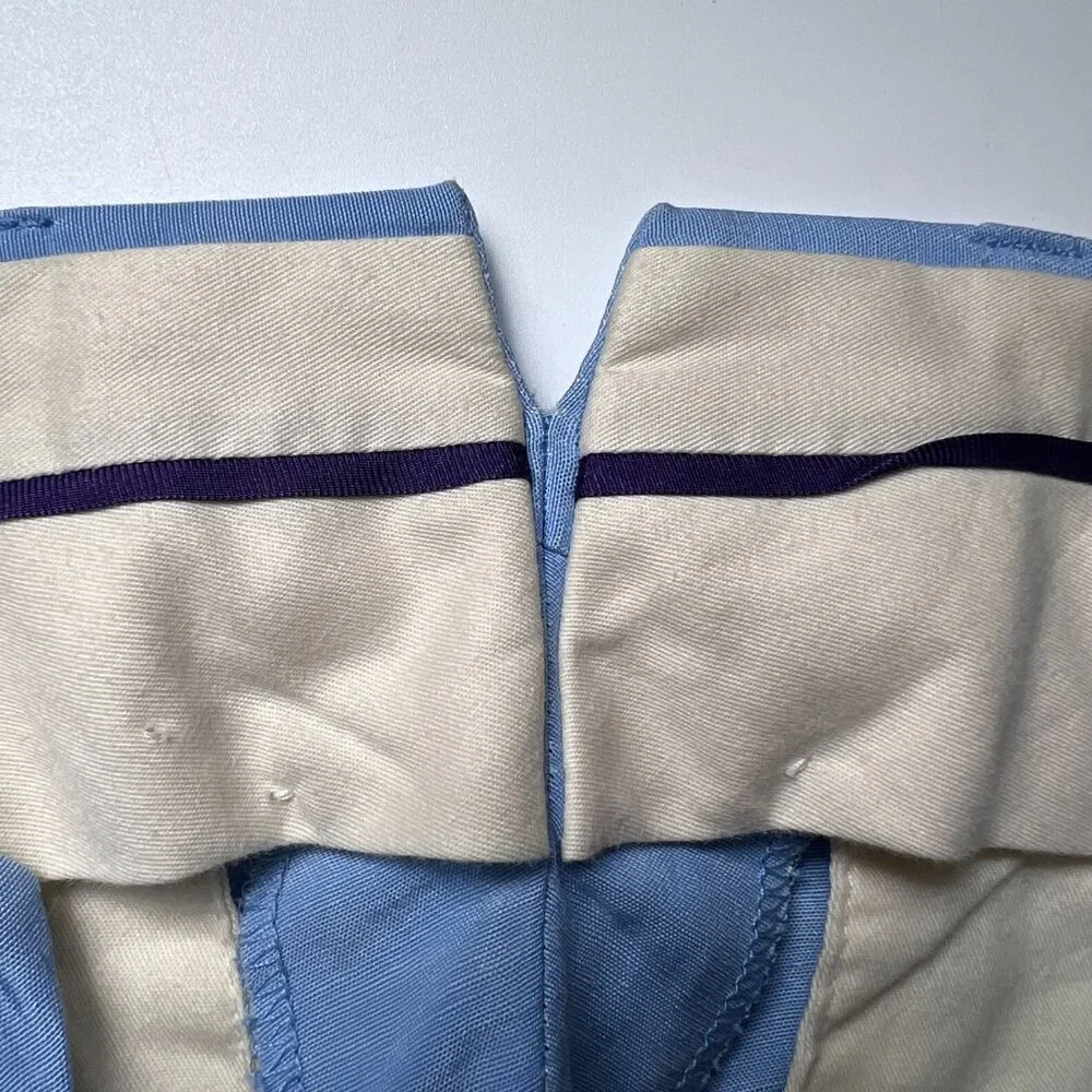 NWOT RALPH LAUREN Purple Label Gregory Chambray Blue Linen/silk Pant 34 Italy